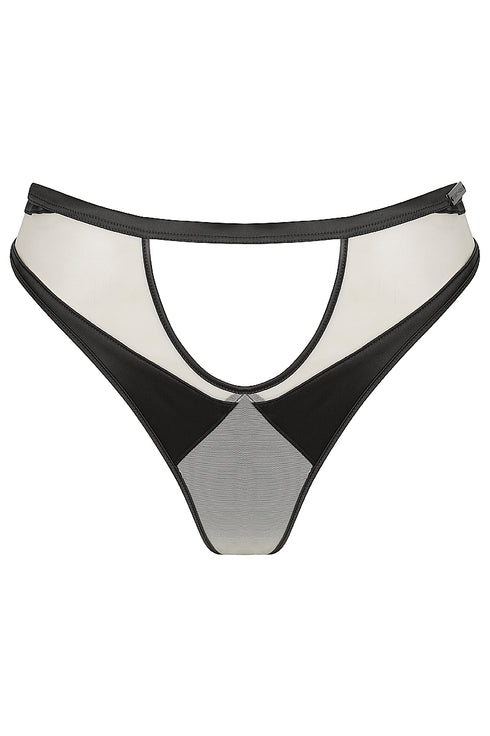 MAE Satin Light Half-Moon Cut-Out G-String